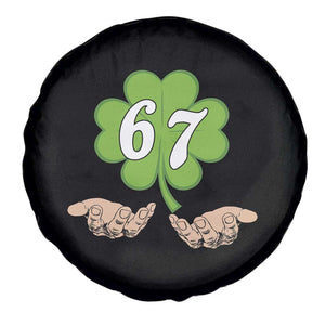 67 St Patricks Day Spare Tire Cover Six Seven Meme Shamrock Hand Gesture TS11 Print Your Wear