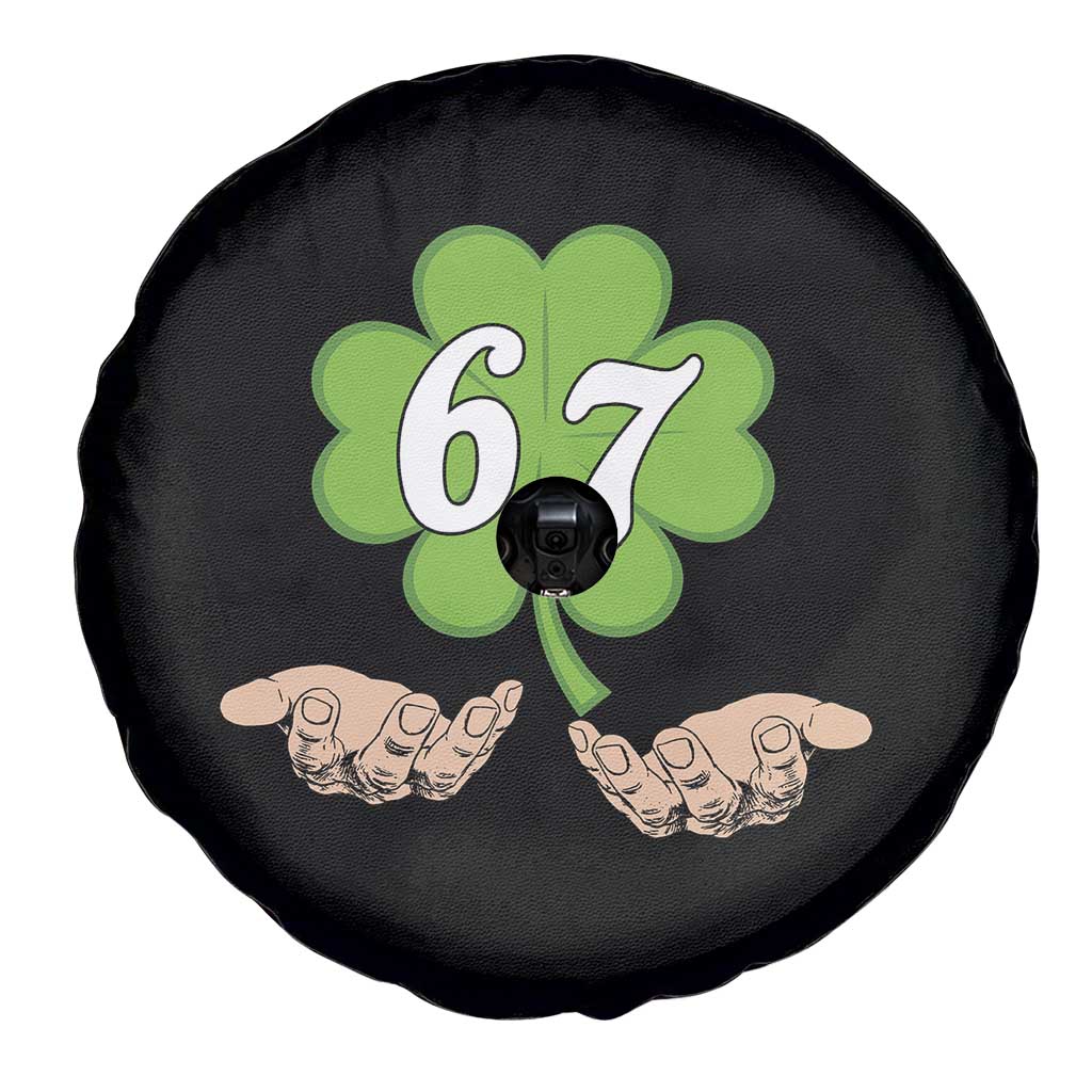67 St Patricks Day Spare Tire Cover Six Seven Meme Shamrock Hand Gesture TS11 Print Your Wear