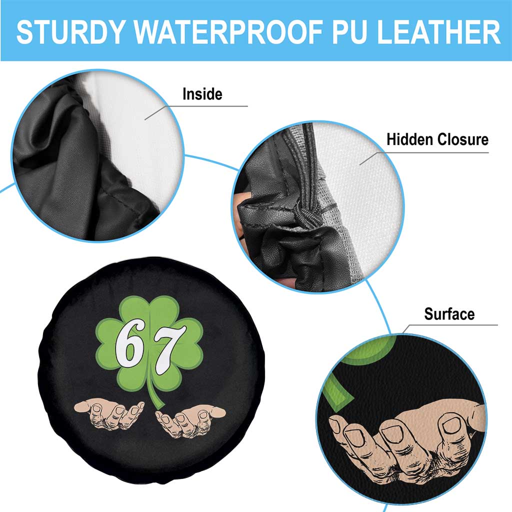 67 St Patricks Day Spare Tire Cover Six Seven Meme Shamrock Hand Gesture TS11 Print Your Wear