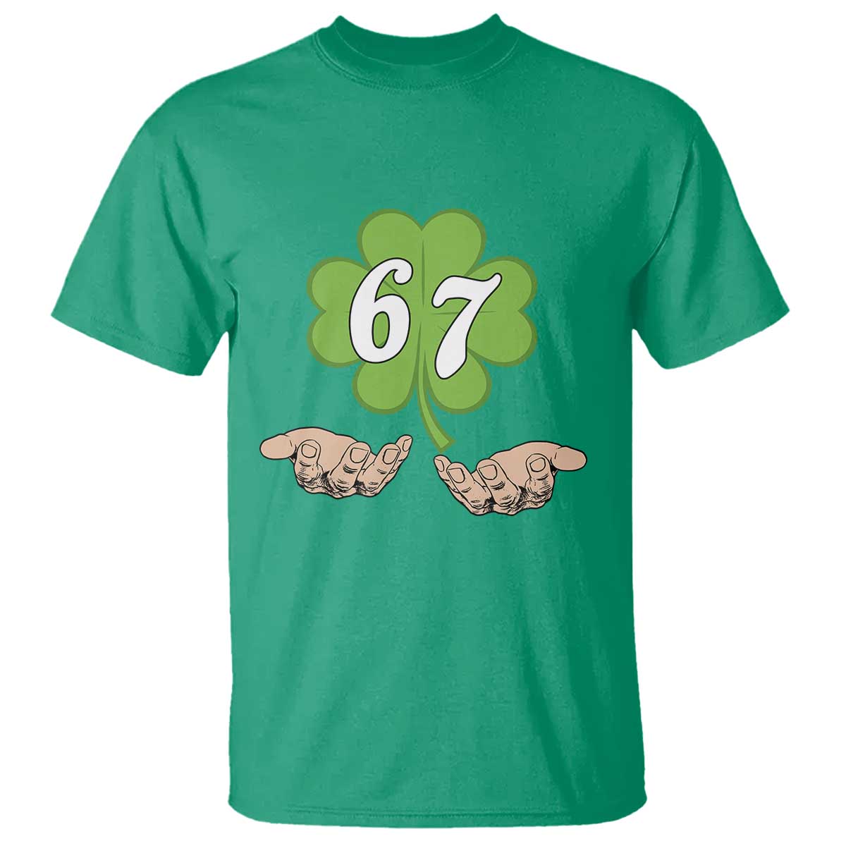 67 St Patricks Day T Shirt Six Seven Meme Shamrock Hand Gesture TS11 Irish Green Print Your Wear