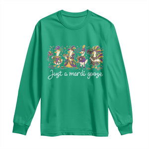 Goose Mardi Gras Long Sleeve Shirt Funny Just A Mardi Goose New Orleans Carnival TS11 Irish Green Print Your Wear