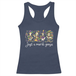 Goose Mardi Gras Racerback Tank Top Funny Just A Mardi Goose New Orleans Carnival TS11 Navy Print Your Wear