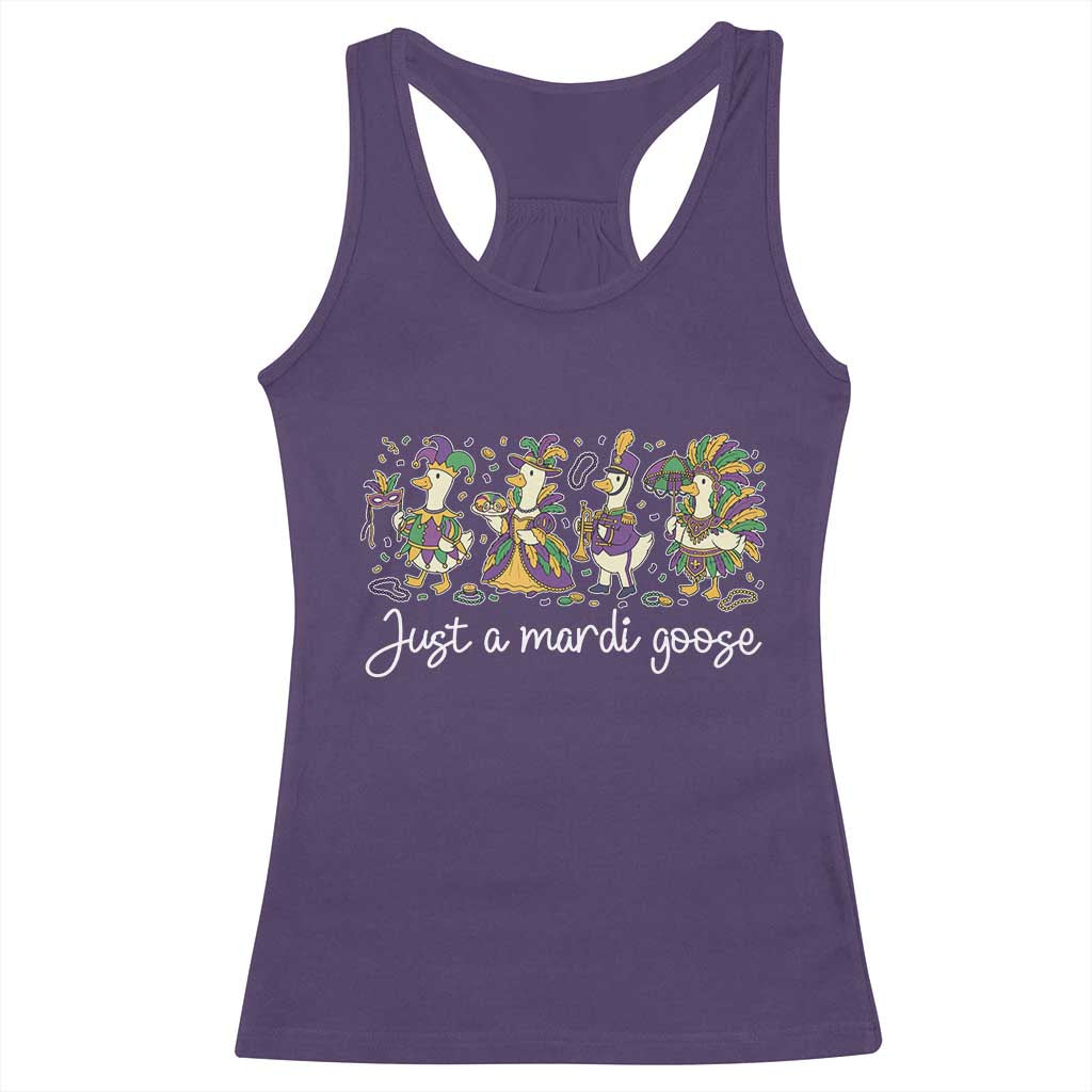 Goose Mardi Gras Racerback Tank Top Funny Just A Mardi Goose New Orleans Carnival TS11 Purple Print Your Wear