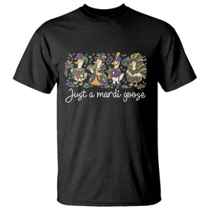 Goose Mardi Gras T Shirt Funny Just A Mardi Goose New Orleans Carnival TS11 Black Print Your Wear