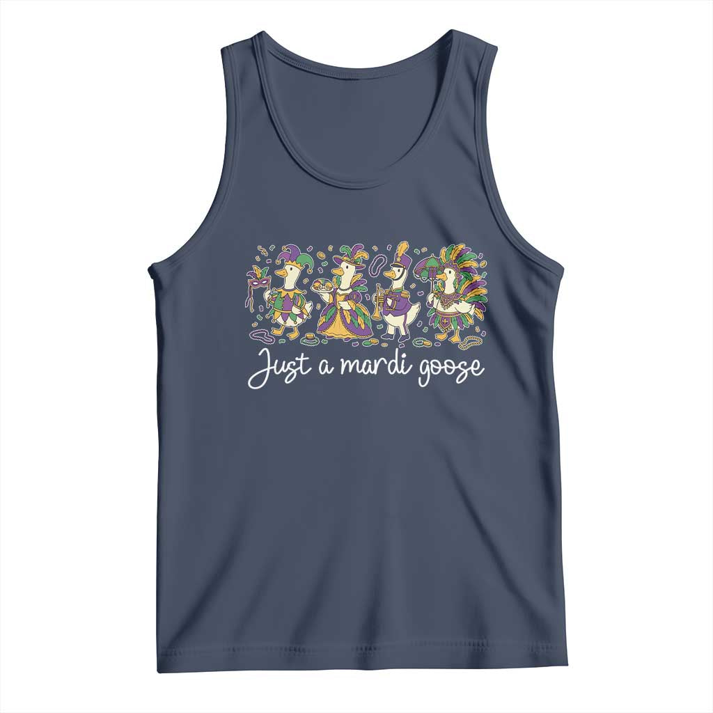 Goose Mardi Gras Tank Top Funny Just A Mardi Goose New Orleans Carnival TS11 Navy Print Your Wear