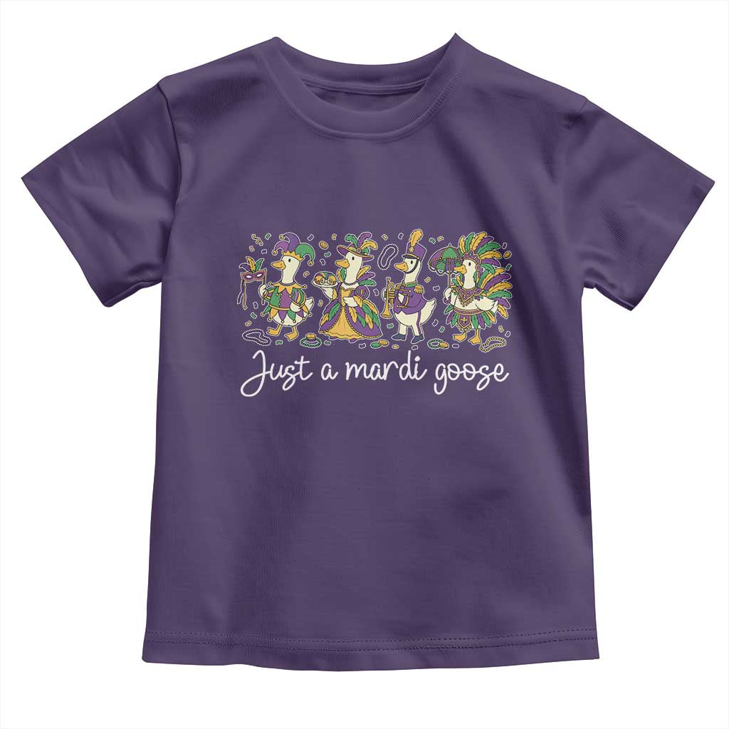 Goose Mardi Gras Toddler T Shirt Funny Just A Mardi Goose New Orleans Carnival TS11 Purple Print Your Wear