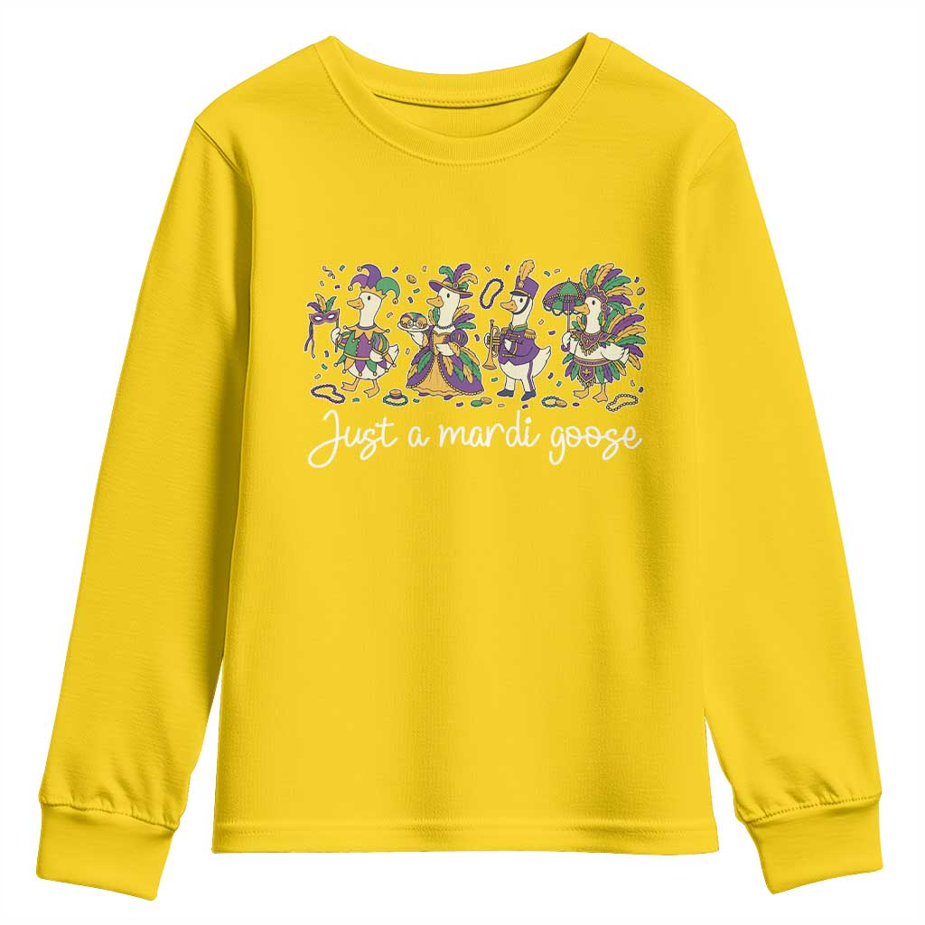 Goose Mardi Gras Youth Sweatshirt Funny Just A Mardi Goose New Orleans Carnival TS11 Daisy Print Your Wear