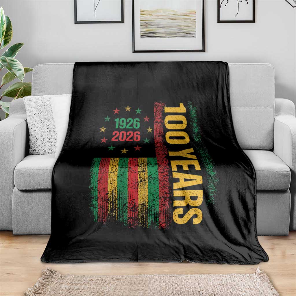 100 Years Of Black History Month Throw Blanket African American Centennial Milestone American Flag TS11 Print Your Wear