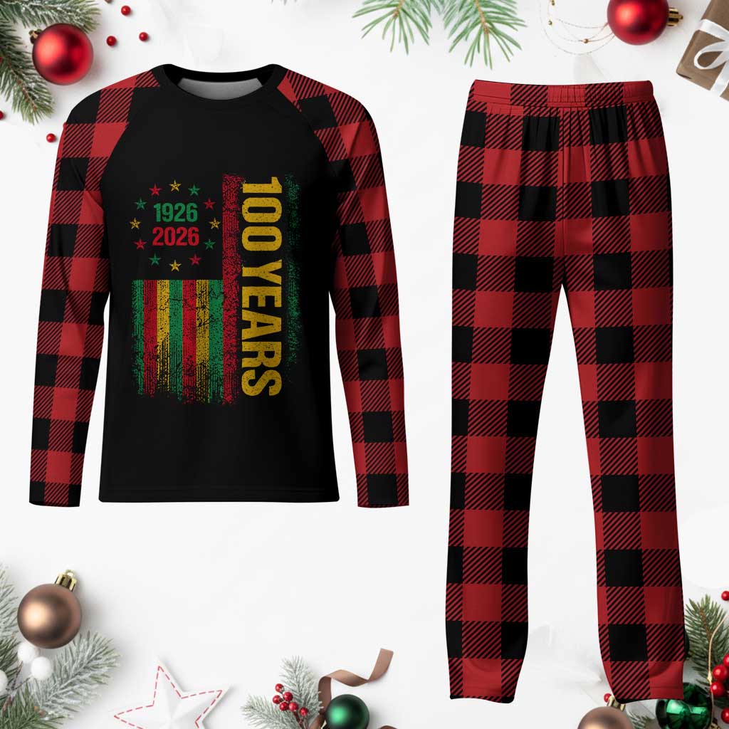 100 Years Of Black History Month Plaid Pajama Set African American Centennial Milestone American Flag TS11 Buffalo Plaid Print Your Wear