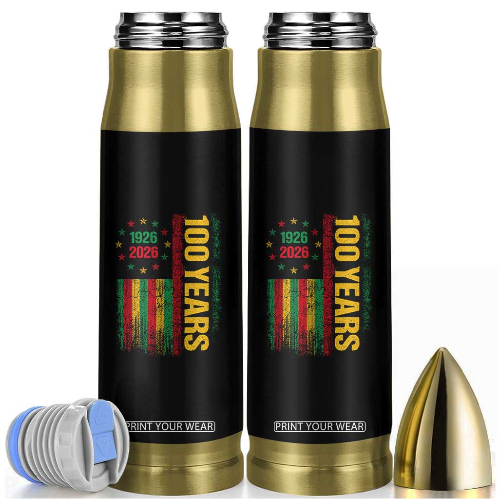 100 Years Of Black History Month Bullet Tumbler African American Centennial Milestone American Flag TS11 Black Print Your Wear