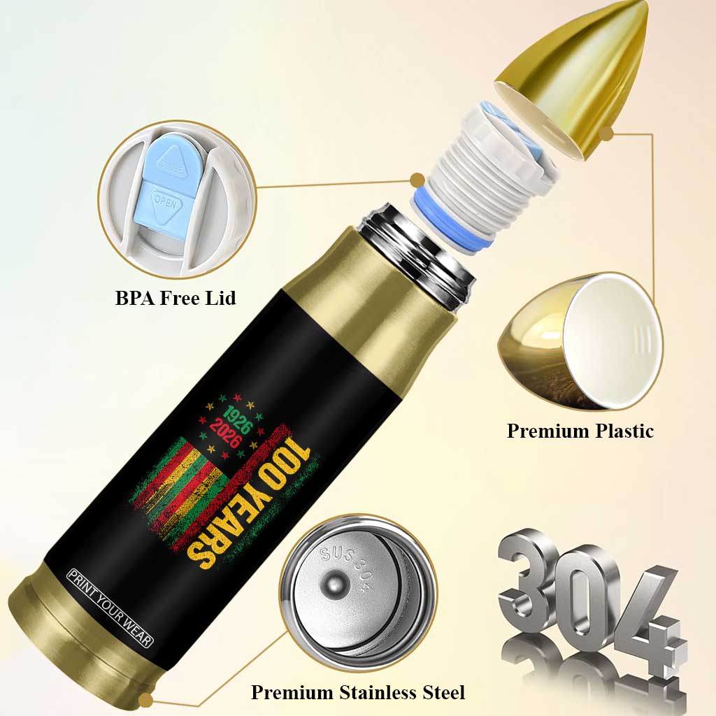 100 Years Of Black History Month Bullet Tumbler African American Centennial Milestone American Flag TS11 Print Your Wear