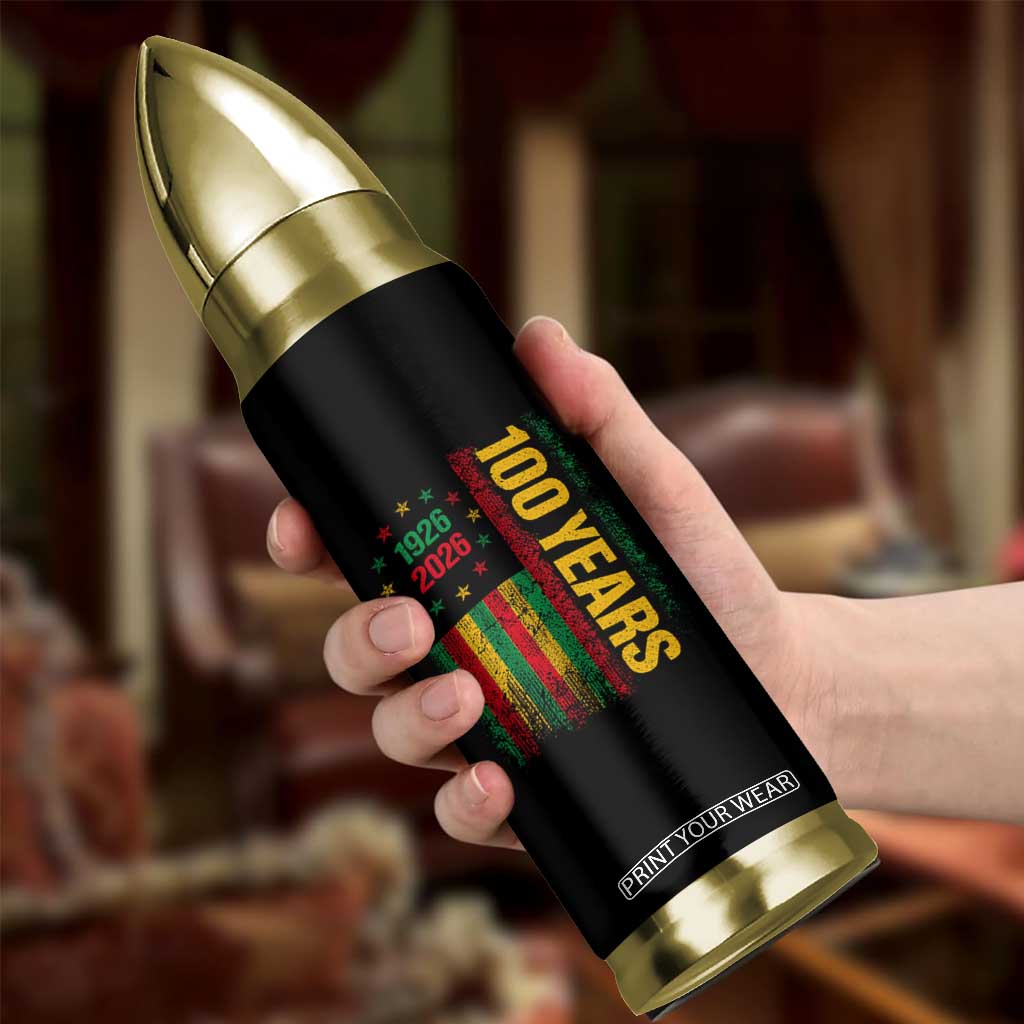 100 Years Of Black History Month Bullet Tumbler African American Centennial Milestone American Flag TS11 Print Your Wear