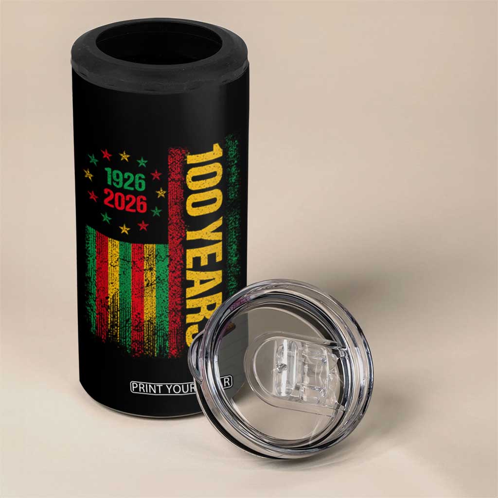 100 Years Of Black History Month 4 in 1 Can Cooler Tumbler African American Centennial Milestone American Flag TS11 Print Your Wear