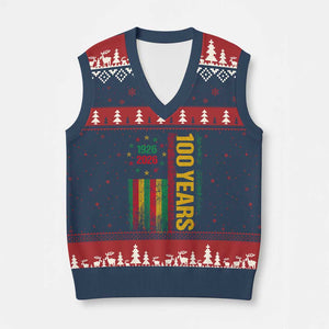 100 Years Of Black History Month V-Neck Knit Sweater Vest African American Centennial Milestone American Flag TS11 Navy Red Print Your Wear