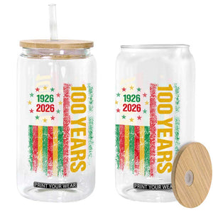 100 Years Of Black History Month Glass Can African American Centennial Milestone American Flag TS11 Print Your Wear