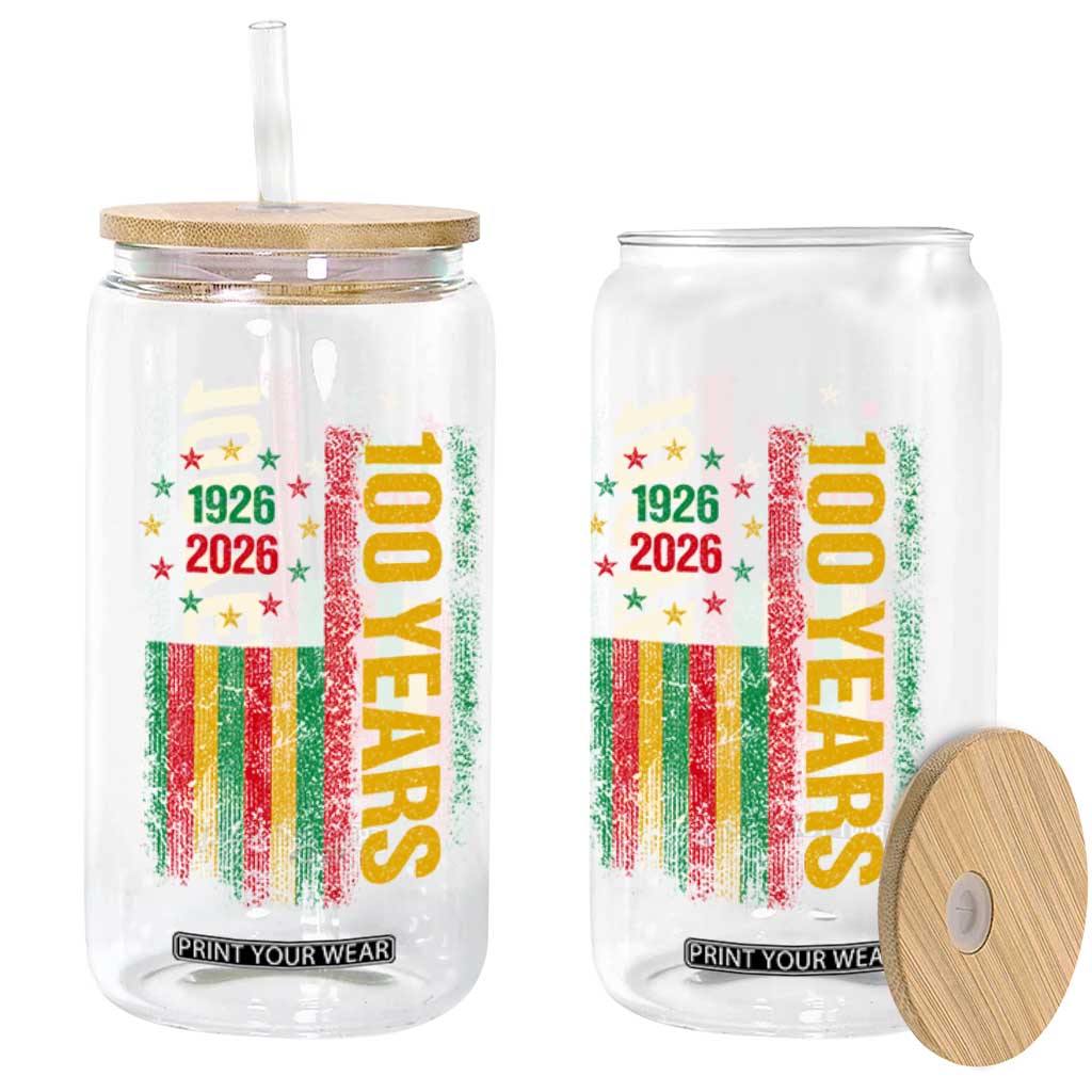 100 Years Of Black History Month Glass Can African American Centennial Milestone American Flag TS11 Print Your Wear