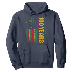 100 Years Of Black History Month Hoodie African American Centennial Milestone American Flag TS11 Navy Print Your Wear