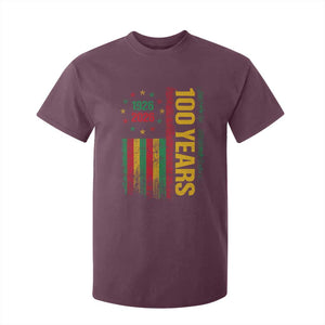 100 Years Of Black History Month T Shirt For Kid African American Centennial Milestone American Flag TS11 Maroon Print Your Wear