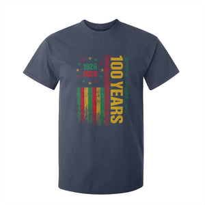 100 Years Of Black History Month T Shirt For Kid African American Centennial Milestone American Flag TS11 Navy Print Your Wear
