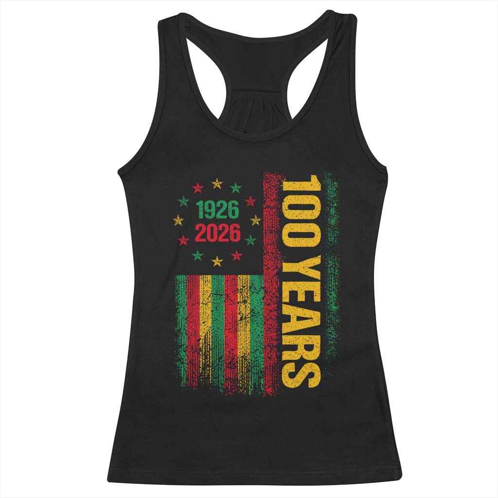 100 Years Of Black History Month Racerback Tank Top African American Centennial Milestone American Flag TS11 Black Print Your Wear