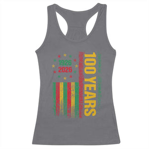 100 Years Of Black History Month Racerback Tank Top African American Centennial Milestone American Flag TS11 Charcoal Print Your Wear