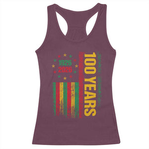 100 Years Of Black History Month Racerback Tank Top African American Centennial Milestone American Flag TS11 Maroon Print Your Wear