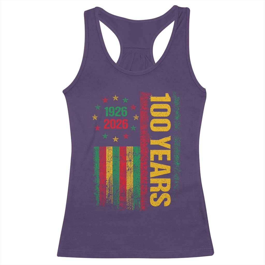 100 Years Of Black History Month Racerback Tank Top African American Centennial Milestone American Flag TS11 Purple Print Your Wear