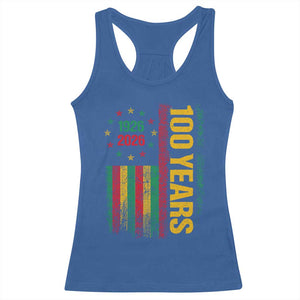 100 Years Of Black History Month Racerback Tank Top African American Centennial Milestone American Flag TS11 Royal Blue Print Your Wear