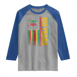 100 Years Of Black History Month Raglan Shirt African American Centennial Milestone American Flag TS11 Sport Gray Royal Print Your Wear