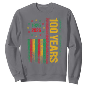 100 Years Of Black History Month Sweatshirt African American Centennial Milestone American Flag TS11 Charcoal Print Your Wear