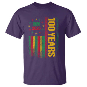 100 Years Of Black History Month T Shirt African American Centennial Milestone American Flag TS11 Purple Print Your Wear
