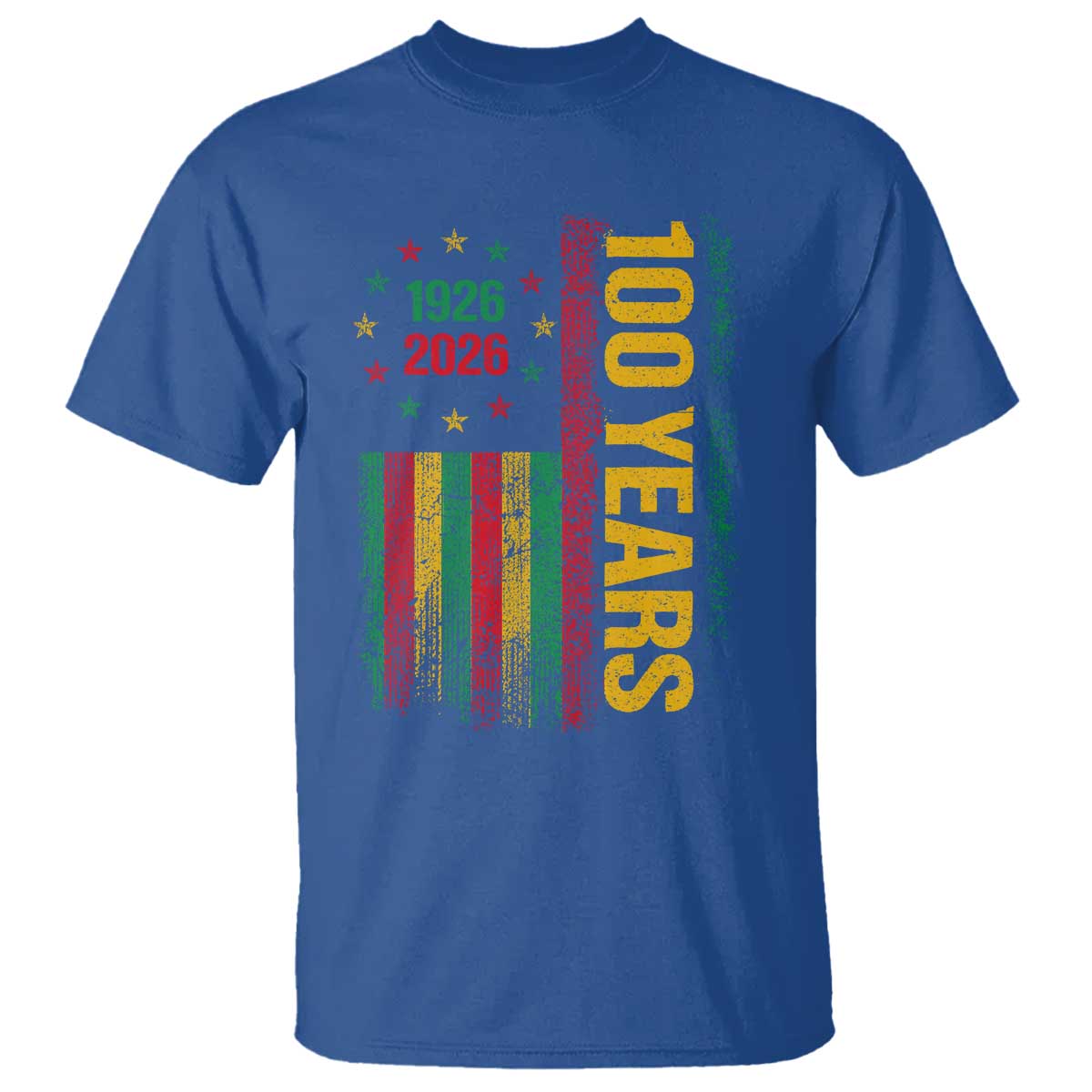 100 Years Of Black History Month T Shirt African American Centennial Milestone American Flag TS11 Royal Blue Print Your Wear