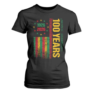 100 Years Of Black History Month T Shirt For Women African American Centennial Milestone American Flag TS11 Black Print Your Wear