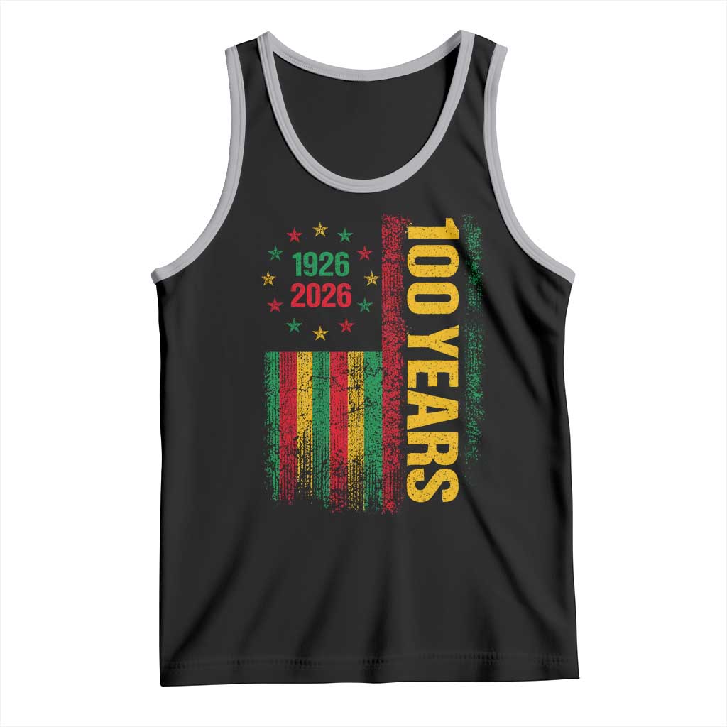 100 Years Of Black History Month Tank Top African American Centennial Milestone American Flag TS11 Black Athletic Heather Print Your Wear