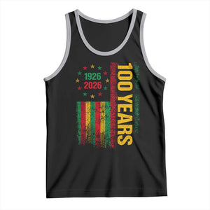 100 Years Of Black History Month Tank Top African American Centennial Milestone American Flag TS11 Black Athletic Heather Print Your Wear