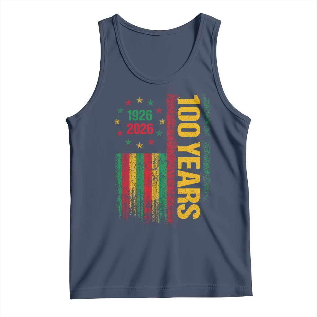 100 Years Of Black History Month Tank Top African American Centennial Milestone American Flag TS11 Navy Print Your Wear