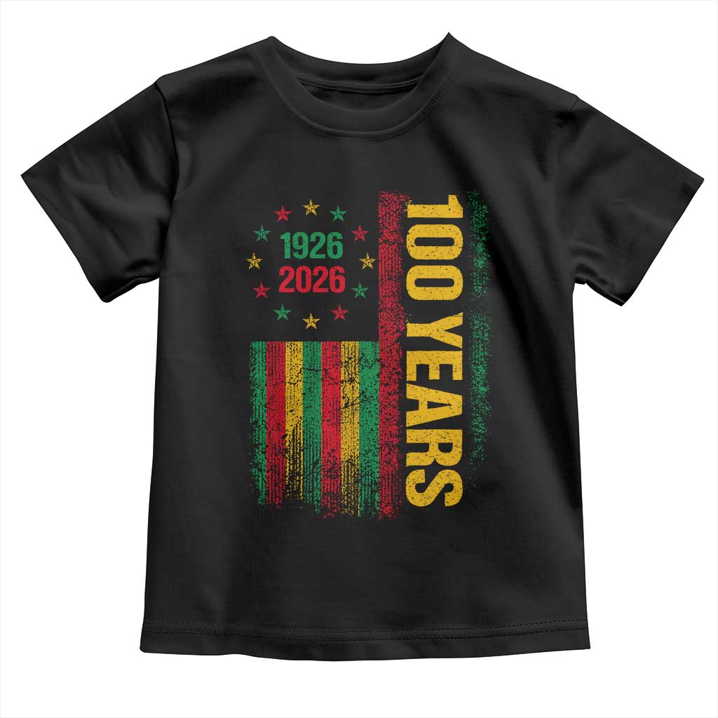 100 Years Of Black History Month Toddler T Shirt African American Centennial Milestone American Flag TS11 Black Print Your Wear
