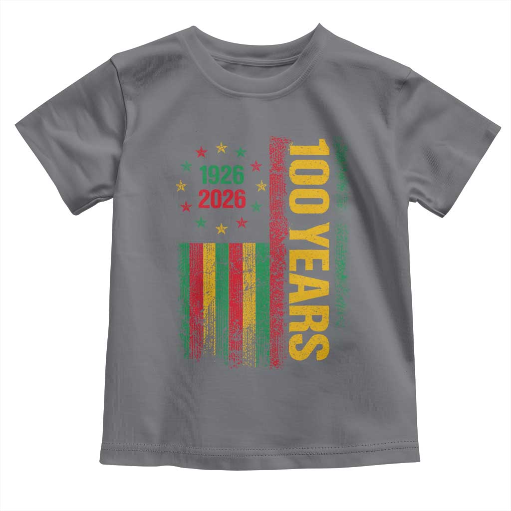 100 Years Of Black History Month Toddler T Shirt African American Centennial Milestone American Flag TS11 Charcoal Print Your Wear
