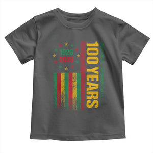 100 Years Of Black History Month Toddler T Shirt African American Centennial Milestone American Flag TS11 Dark Heather Print Your Wear