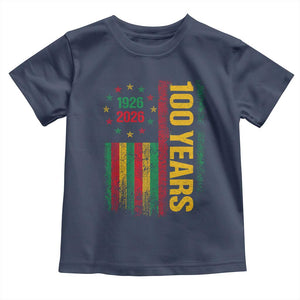 100 Years Of Black History Month Toddler T Shirt African American Centennial Milestone American Flag TS11 Navy Print Your Wear