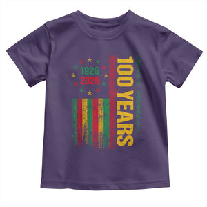 100 Years Of Black History Month Toddler T Shirt African American Centennial Milestone American Flag TS11 Purple Print Your Wear