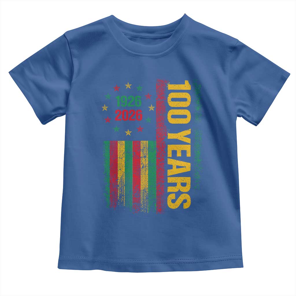 100 Years Of Black History Month Toddler T Shirt African American Centennial Milestone American Flag TS11 Royal Blue Print Your Wear
