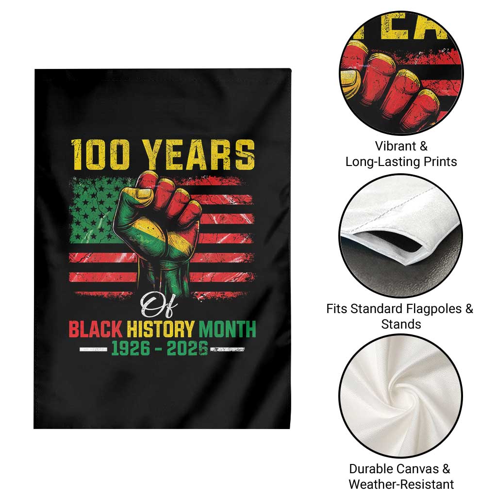100 Years Of Black History Month Garden Flag Hand Fist African American Milestone American Flag TS11 Print Your Wear