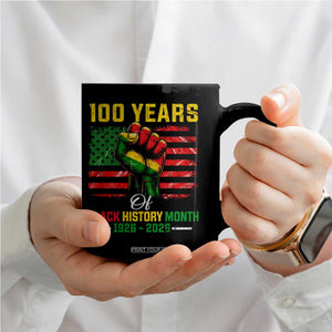 100 Years Of Black History Month Coffee Mug Hand Fist African American Milestone American Flag TS11 Print Your Wear