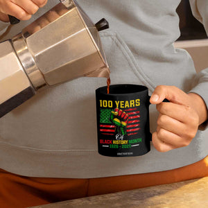 100 Years Of Black History Month Coffee Mug Hand Fist African American Milestone American Flag TS11 Print Your Wear