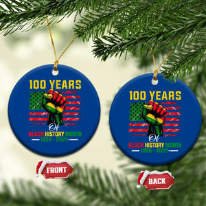 100 Years Of Black History Month Ceramic Ornament Hand Fist African American Milestone American Flag TS11 1pc Blue Print Your Wear