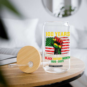 100 Years Of Black History Month Glass Can Hand Fist African American Milestone American Flag TS11 Print Your Wear
