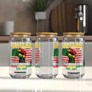 100 Years Of Black History Month Glass Can Hand Fist African American Milestone American Flag TS11 Print Your Wear