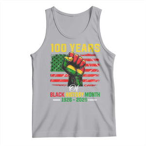 100 Years Of Black History Month Tank Top Hand Fist African American Milestone American Flag TS11 Athletic Heather Print Your Wear