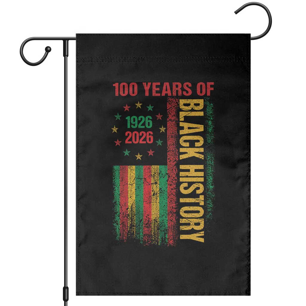 100 Years Of Black History Garden Flag Centennial Milestone Vintage African American Flag TS11 Black Print Your Wear